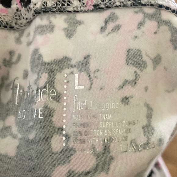 Women’s Printed Leggings - Pink and Black - Picture 2 of 2